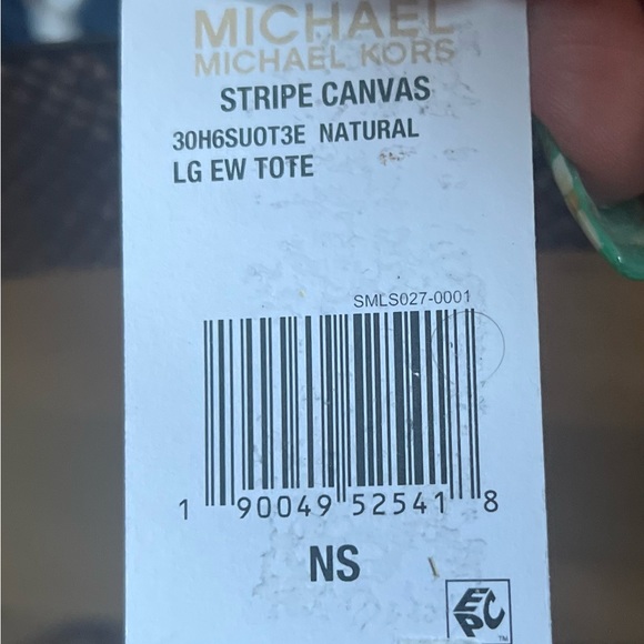 Michael Michael Kors Tasseled Snake‑Print Striped Canvas Large NWT with Pouch - Picture 9 of 12